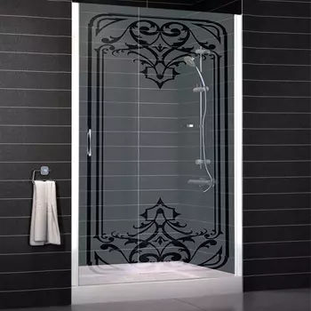 Душевая дверь в нишу Vegas Glass EP 80 01 ARTDECO D1 профиль белый, стекло Artdeco1