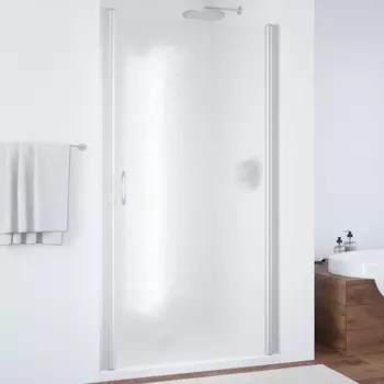 Душевая дверь в нишу Vegas Glass EP 80 07 02 профиль матовый хром, стекло шиншилла