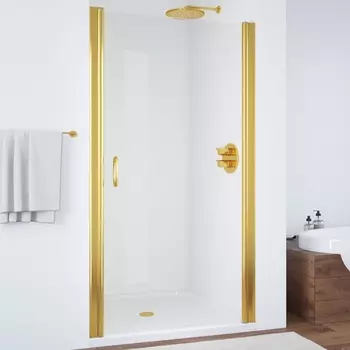 Душевая дверь в нишу Vegas Glass EP 80 09 01 профиль золото, стекло прозрачное