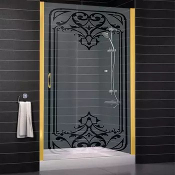 Душевая дверь в нишу Vegas Glass EP 80 09 ARTDECO D1 профиль золото, стекло Artdeco1