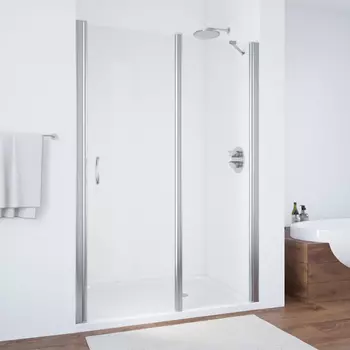 Душевая дверь в нишу Vegas Glass EP-F-1 0135 08 01 R профиль глянцевый хром, стекло прозрачное