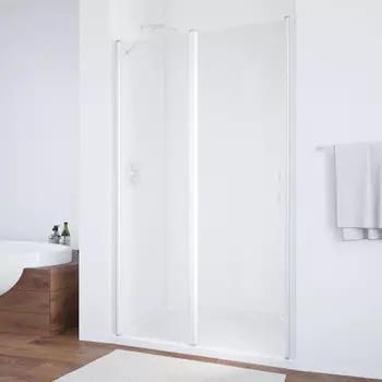 Душевая дверь в нишу Vegas Glass EP-F-1 100 01 01 L профиль белый, стекло прозрачное
