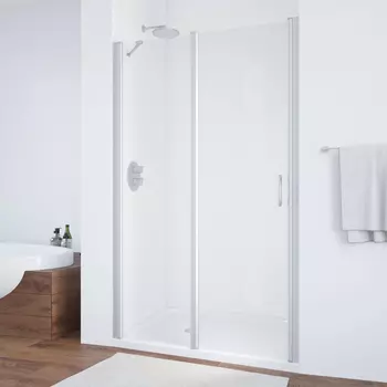 Душевая дверь в нишу Vegas Glass EP-F-1 100 07 01 L профиль матовый хром, стекло прозрачное