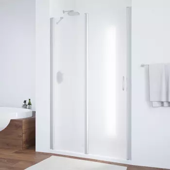 Душевая дверь в нишу Vegas Glass EP-F-1 105 07 10 L профиль матовый хром, стекло сатин