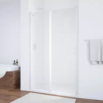 Душевая дверь в нишу Vegas Glass EP-F-1 115 01 01 L профиль белый, стекло прозрачное