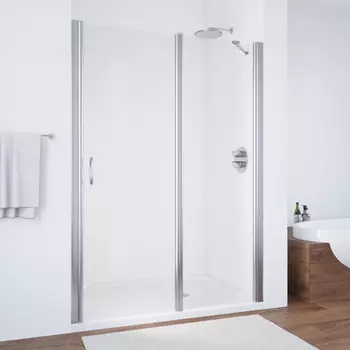 Душевая дверь в нишу Vegas Glass EP-F-1 140 08 01 R профиль глянцевый хром, стекло прозрачное