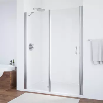 Душевая дверь в нишу Vegas Glass EP-F-1 155 08 01 L профиль глянцевый хром, стекло прозрачное