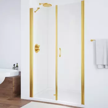 Душевая дверь в нишу Vegas Glass EP-F-2 105 09 01 R профиль золото, стекло прозрачное