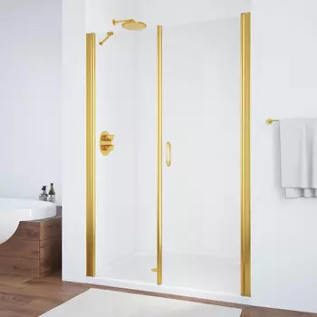 Душевая дверь в нишу Vegas Glass EP-F-2 120 09 01 R профиль золото, стекло прозрачное
