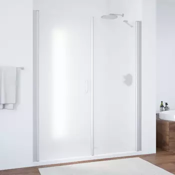 Душевая дверь в нишу Vegas Glass EP-F-2 185 07 10 L профиль матовый хром, стекло сатин