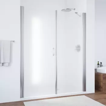 Душевая дверь в нишу Vegas Glass EP-F-2 185 08 10 L профиль глянцевый хром, стекло сатин
