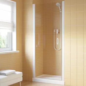 Душевая дверь в нишу Vegas Glass EP Lux 70 01 01 L профиль белый, стекло прозрачное