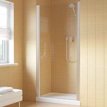 Душевая дверь в нишу Vegas Glass EP Lux 75 07 01 L профиль матовый хром, стекло прозрачное