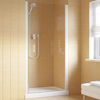 Душевая дверь в нишу Vegas Glass EP Lux 80 01 01 R профиль белый, стекло прозрачное