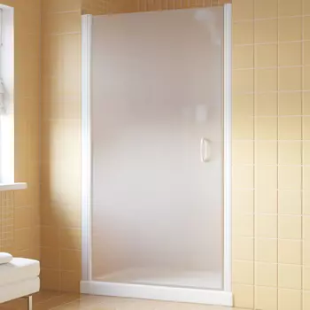 Душевая дверь в нишу Vegas Glass EP Lux 95 01 10 L профиль белый, стекло сатин