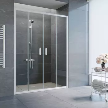 Душевая дверь в нишу Vegas Glass Z2P 150 01 01 профиль белый, стекло прозрачное