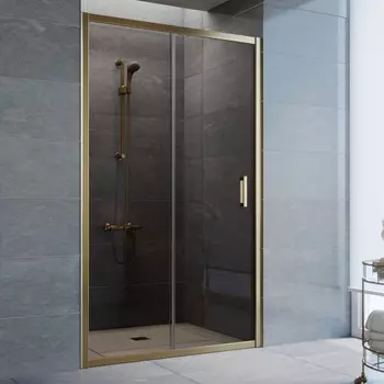 Душевая дверь в нишу Vegas Glass ZP 115 05 05 профиль бронза, стекло бронза