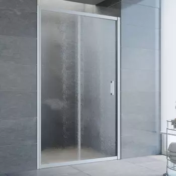 Душевая дверь в нишу Vegas Glass ZP 115 07 02 профиль матовый хром, стекло шиншилла