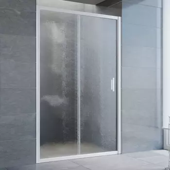 Душевая дверь в нишу Vegas Glass ZP 125 01 02 профиль белый, стекло шиншилла