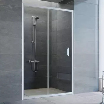 Душевая дверь в нишу Vegas Glass ZP 125 07 01 профиль матовый хром, стекло прозрачное