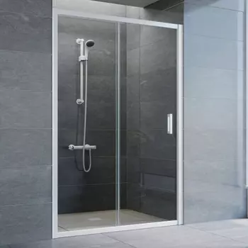 Душевая дверь в нишу Vegas Glass ZP 130 01 01 профиль белый, стекло прозрачное