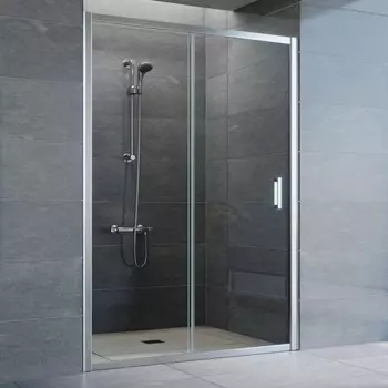 Душевая дверь в нишу Vegas Glass ZP 135 08 01 профиль глянцевый хром, стекло прозрачное