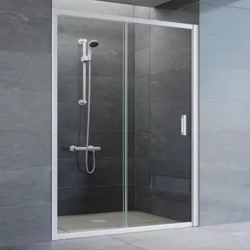 Душевая дверь в нишу Vegas Glass ZP 140 01 01 профиль белый, стекло прозрачное