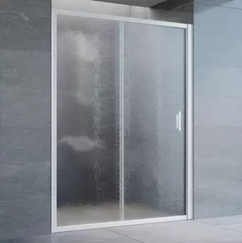 Душевая дверь в нишу Vegas Glass ZP 140 01 02 профиль белый, стекло шиншилла