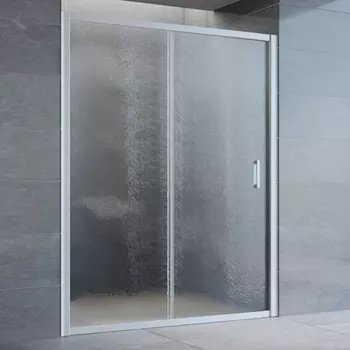 Душевая дверь в нишу Vegas Glass ZP 150 07 02 профиль матовый хром, стекло шиншилла