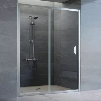 Душевая дверь в нишу Vegas Glass ZP 150 08 01 профиль глянцевый хром, стекло прозрачное