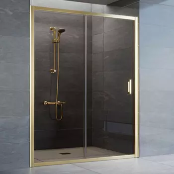 Душевая дверь в нишу Vegas Glass ZP 150 09 05 профиль золото, стекло бронза