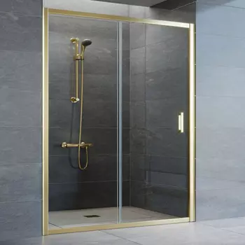 Душевая дверь в нишу Vegas Glass ZP 150 09 01 профиль золото, стекло прозрачное