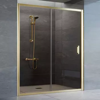 Душевая дверь в нишу Vegas Glass ZP 160 09 05 профиль золото, стекло бронза