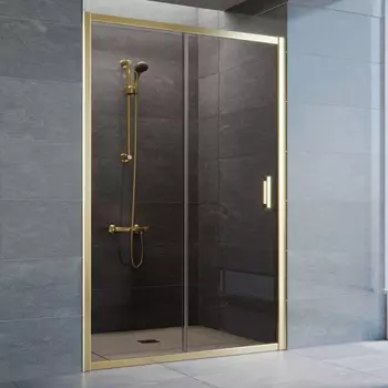 Душевая дверь в нишу Vegas Glass ZP 130 09 05 профиль золото, стекло бронза