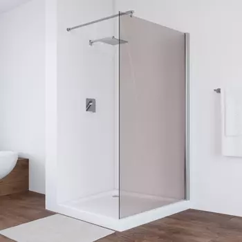 Душевая перегородка Vegas Glass EAF 106 08 05 профиль глянцевый хром, стекло бронза