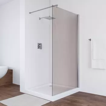 Душевая перегородка Vegas Glass EAF 86 08 05 профиль глянцевый хром, стекло бронза