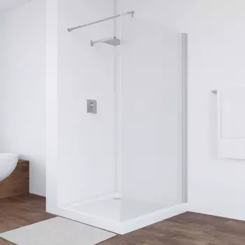 Душевая перегородка Vegas Glass EAF 96 07 10 профиль матовый хром, стекло сатин