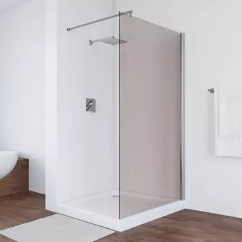 Душевая перегородка Vegas Glass EAF 96 08 05 профиль глянцевый хром, стекло бронза