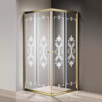 Душевой уголок Cezares Giubileo-A-2-100 стекло с узором, золото