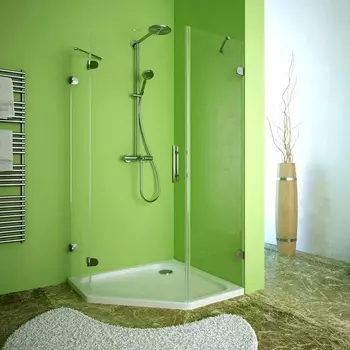 Душевой уголок GuteWetter Lux Festt GK-001 левый 90x90 см стекло бесцветное, фурнитура хром