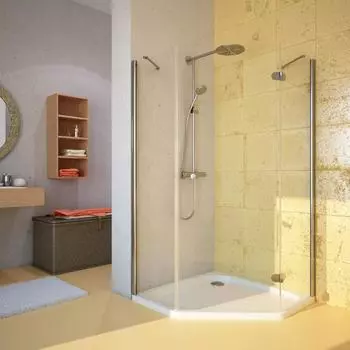 Душевой уголок GuteWetter Lux Festt GK-101 правый 90x90 см стекло бесцветное, профиль хром