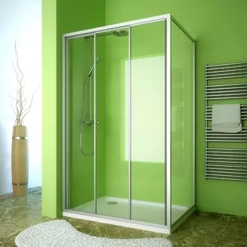 Душевой уголок GuteWetter Practic Rectan GK-403 левая 110x105 см стекло бесцветное, профиль матовый хром