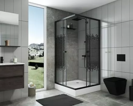 Душевой уголок Niagara Eco NG-008-14Q BLACK с поддоном