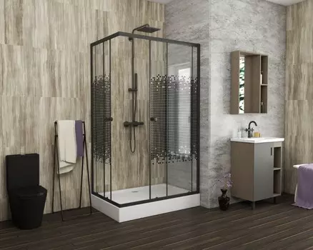 Душевой уголок Niagara Eco NG-012-14Q BLACK с поддоном