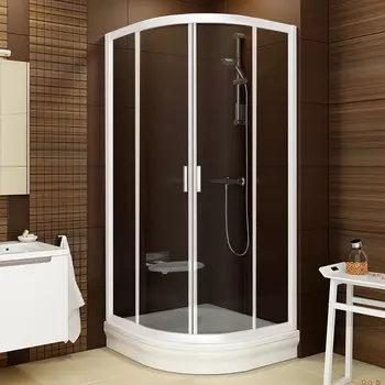 Душевой уголок Ravak BLCP4-80 Grafit, профиль белый