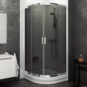 Душевой уголок Ravak BLCP4-80 Grafit, профиль блестящий