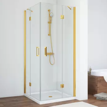 Душевой уголок Vegas Glass AFA 080 09 01 профиль золото, стекло прозрачное