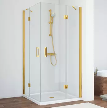 Душевой уголок Vegas Glass AFA 100 09 01 профиль золото, стекло прозрачное