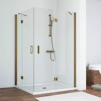 Душевой уголок Vegas Glass AFA-F 110*100 05 01 R профиль бронза, стекло прозрачное