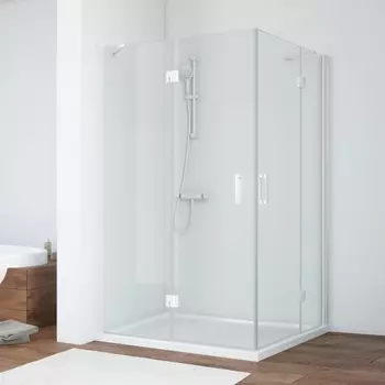 Душевой уголок Vegas Glass AFA-F 110*100 01 01 L профиль белый, стекло прозрачное